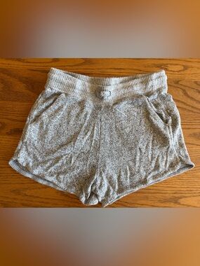 Cozy Grey Knit Girl's Lounge Shorts